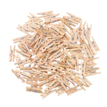 25/50 Pcs Mini 25mm Natural Wooden Clips Photo Clips Clothespin Photo Paper Clothespin Craft Clips Portable Wood Clamp Bed