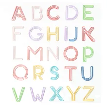 26 Colorful English Letters Paper Clips Student Data Index Paper Clips Simple Bookmarks Office Stationery
