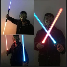 2PCS Laser Lightsaber Boy Gril Toys Darth Vaders Sword Cosplay Bow Toy Double Light Saber Sword Toys With Sound Laser Xmas Gifts