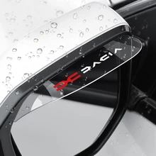 2PCS Transparent Auto Parts Rearview Mirror Protector Rain Eyebrow Visor Cover for Dacia Duster Spring Logan Sandero Jogger