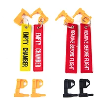 2Pcs 9mm Universal Chamber Safety Flag Built-in Flathead Tool Rail Adapter Hunting Accessories Empty Chamber Flag Keychain