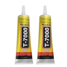 2Pcs T-7000 Universal Glue Strong Adhesiveness Waterproof Black Permanent Multi-purpose Repairing Glue for Phone Screen Film