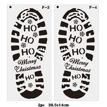 2pc Christmas Footprints Painting Diary Template DIY Scrapbook Coloring Embossing Album Decoration Stencil Cake Office School