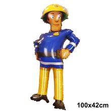 2pcs 100X42cm Sam Foil Balloon for Fireman Birthday Decoration Giant Ballon Firefighter Theme Party Supplies