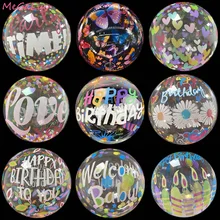 2pcs 20'' PVC Transparent Printed Bubble Bobo Balloons Helium Balloon For Baby Shower Wedding Birthday Party Decorations Globos