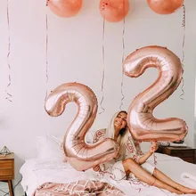 2pcs 32 Or 40 inch Happy 22 Birthday Foil Balloons pink gold number 25th Years Old Party Decorations Man Boy Girl Supplies