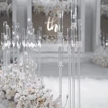 2pcs 5pcs 10pcs  Wedding Decoration Centerpiece Candelabra Clear Candle Holder Acrylic Candlesticks for Weddings Event Party