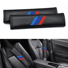 2pcs Car Seatbelt Shoulder Pad Driving Seat Belt Vehicle Shoulder Pads Cover Cushion Pillow Harness Pad for BMW M Tri Color
