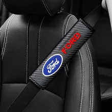 2pcs Car Styling Seat Belt Protective Cover Auto Badge Shoulder Pad Accessories For Ford Focus Fusion Fiesta Mondeo Kuga Ranger