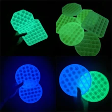 2pcs Popits Push Bubble Glow in the Dark Sensory Pop Its Squeeze Popper Fidget Toys Antistress Stress Relief Squishy Kids Toy