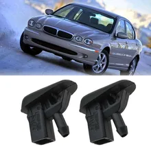 2x Windscreen Washer Jet Spray Nozzles Fit For Jaguar X-Type 2001-2010 Black Car Windshield Wiper Washer Spray Nozzles