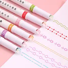 3/6Pcs Line Shaped Highlighter Pens Novelty Curve Liner Highlighter Pen Multi Colorful Roller Tip Stationery School Graffiti Pen