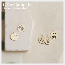 3 Colors 4 Sizes Engravable Flat Round Disc Charm Stainless Steel Coin Mini Pendant for Bracelet Earring Necklace Charms Jewelry