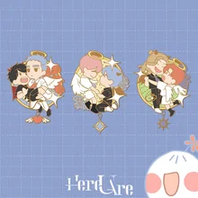 3 Designs Comic Here U Are Metal Badge Yu Yang  Li Huan Cartoon Character Badges Pendant Manga Around