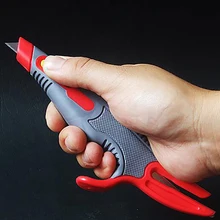 3 in 1 Professional Box Cutter Retractable Utility Knife Comfor Grip Unpacking Cutter  Plastic Handle  Blade Lock Inside