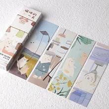 30 Pcs/Set Lovely Cat Daily Life Paper Bookmark DIY Cartoon Kitten Book Holder Page Markers Gift Stationery