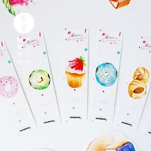 30 pcs/box Sweet Cake Dessert Bookmark Craft DIY Tag Message Cards