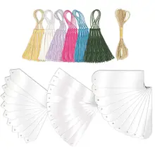 30Pcs Blank Acrylic Bookmarks Bookmark Tassels for DIY Projects Party Decor