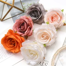 30pcs/8cm-9cm Flannel Rose Artificial Silk Flower Heads DIY Birthday Party Wedding Decoration Wreath Scrapbooking Fake Flowers