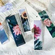 30pcs/box Creative Artistic Aesthetic Flowers Card Paper Bookmark Page Korean Stationery Message Card School Read Supplies