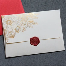 30pcs/lot High Grade Pearl Paper Envelopes Wedding European Bronzing Pattern Envelope Bag Greeting Card 125mmX176mm