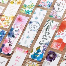 30pcs/pack Poetic Flower For Kids Student Office Stationery Paper Bookmarks Reading Maker Page