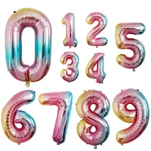 32 inch digital lift aluminum foil balloon party wedding scene layout balloon 0 1 2 3 4 5 6 7 8 9   birthday party