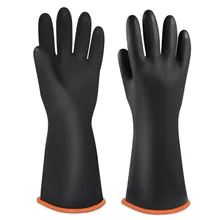 35/45/55CM Chemical Resistant Latex Gloves Cleaning Protective Safety Work Heavy Duty Rubber Gloves Black 1 Pair Large