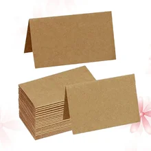 35PCS Kraft Paper Folded Blank Name Display Greeting Desktop Adornment for Office Business