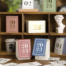 365 Days Mini Desk Calendar Memo Planner Scrapbook Decoration Material Papers Office Stationery Creative Ins Desktop Decorations