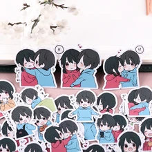 36pcs Cute little couple's hand-book sticker hand-book characters Korean wind ins wind diy photo album mobile phone material