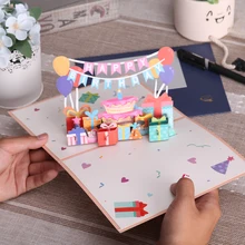 3D Birthday Card for Kids Mom Wife Husband Pop Up Greeting Cards Newborn Baby Shower