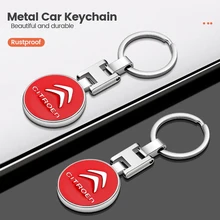3D Car Styling Keychain Keyring Metal Key Chain Ring Emblem Holder For Citroen C4 C3 C5 C1 C2 Berlingo C-Elysee Cactus Picasso