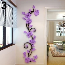 3D DIY Vase Flower Tree Removable Art Vinyl Wall Stickers Decal Mural Home Decor For Bedroom Decoration Wall Stickers