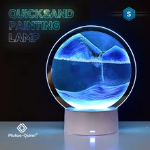 3D Dimmable Moving Sand Art LED Night Lights RGB Color Change Dynamic Hourglass Lamp Bedside Room Decoration Gift Night Lamps