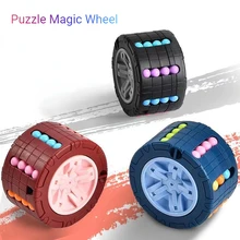 3D Fidget Toys Wheel Magical Beans Cube Cylinder Gyro Rotate and Slide Cube Puzzles Games Relieve Stress Toy for Children Gifts