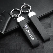 3D Metal Leather Car Styling Key Chain Keychain Ring For Renault Duster Megane Scenic Logan Laguna Dacia Zoe Captur Clio