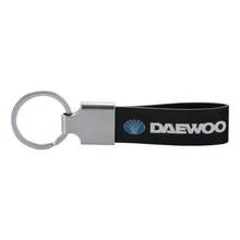3D Metal leather Car Styling Emblem Keychain Key Chain Rings For Daewoo Matiz Nexia Lanos Kalos Gentra Nubira Espero Dama
