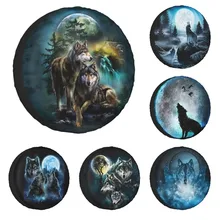 3D Printed Wolf Tire Cover 4WD 4x4 Trailer Spare Wheel Protector Universal for Jeep Grand Cherokee 14" 15" 16" 17" Inch