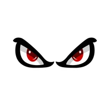 3D Simulation Shark Pattern Sticker Eye Rearview Mirror Car Reflective Sticker Motorcycle Sticker 6cm*3cm