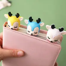 3D Stereo Elk Bookmarks Cartoon Animal Style Book Markers Pagination Mark Clip Book Reading Gift for Kids School Supplies