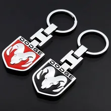 3D Zinc Alloy Styling Car Keychain Key Ring Chain Holder For Dodge Challenger RAM Durango SRT SXT RT Journey Avenger Accessories