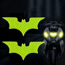 3Pcs/ Set Bat Car Reflective Sticker Electric Vehicle Warning Stickers Safely Night Helmet Decorative Decals Accessoire Voiture