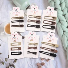 3Pcs/Set Women Girs Vintage Frosted Geometry Hairpins Adult Lovely Alloy Ornamentr Hair Clips Female Fashion Hair Accessories