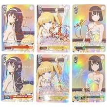 3Pcs/set Anime Girl Refractive Hot Stamping Flash Card Signature Card Kawaii Megumi Kato Kasumigaoka Utaha Anime Collection Card