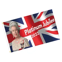3x5Ft Queen Platinums Jubilee Flag Union Jack Flags British Decorations for Home Garden Featuring Her Majesty The Queen Flag