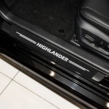4 PCs/set Car Door Threshold Sill Sticker For Highlander 2001- 2011 2012 2013 2014 2015 2016 2017 2018 2019 2020 2021 Style