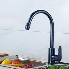 4 Types Black Space Aluminum Kitchen Faucet Swivel Spout Sink Tap Single Lever Cold and Hot Water Mixer Tap Crane Home Hardware
