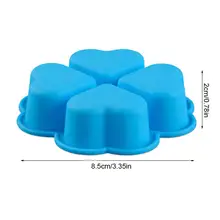 4 even Random Color heart shaped handmade soap mold silicone mold love shape Cake decorating tools