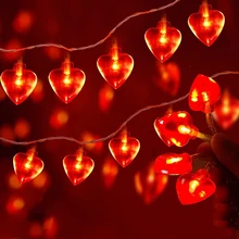 40/30/20/10leds Valentine Heart Shape String Light Romantic Fairy Garland Lamp for Wedding Holiday Party Indoor Outdoor Decor